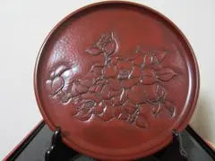 村上木彫堆朱塗盆 「岩牡丹」 外径27cm 外箱付き - メルカリ