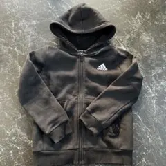 adidas フリース　ボア　 フードパーカー 130 黒