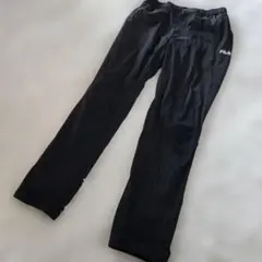 FILA パンツ ロゴ ズボン M ブラック 撥水 刺繍 スポーツ ナイロン