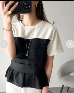 クラシカルエルフ Tシャツ×ビスチェドッキング半袖トップス　ペプラム　L