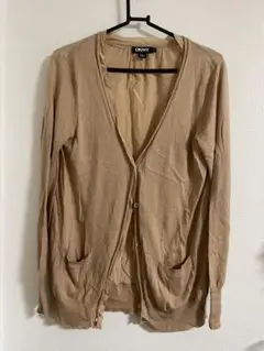 DKNY ベージュ カーディガン Sサイズ　シルクのサムネイル
