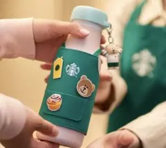 マイカスタムステンレスボトルバリスタ用リッドカバーチャーム ベアリスタ　ワッペン