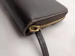 【GUCCI】グッチ ラウンドファスナー長財布 レザー 茶のサムネイル