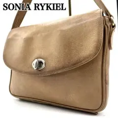 ビンテージ　SONIA RYKIEL  ソニアリキエル　レザーショルダーバック SONIA RYKIEL - SONIA RYKIEL ビジュー装飾 チェーン レザーショルダー