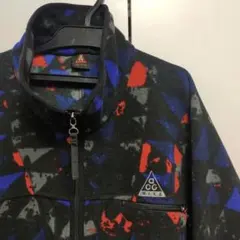 激レア90s NIKE ACG 総柄ハーフジップフリース ブラック 黒