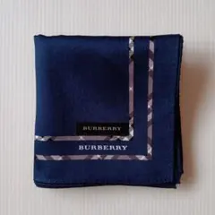 【未使用・シール付き】BURBERRY　ハンカチ　新生活　卒業式　入学式　紺