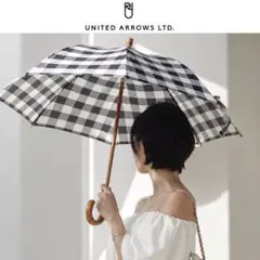 【新品】UNITED ARROWS／UV チェック晴雨兼用 日傘 * Navyのサムネイル