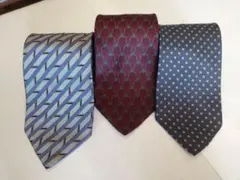 【三越購入】BORROMEO高級シルクネクタイ3本セット イタリア生地