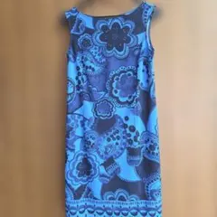 TABASA ブルー系 花柄 ノースリーブ チュニックワンピースのサムネイル