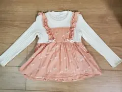 アカチャンホンポ　花柄　フリル長袖　カットソー　レイヤード