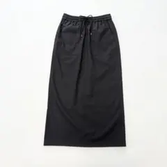 グリーンレーベルリラクシング ロングスカート 黒 F ウエストゴム スリットのサムネイル