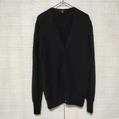 ユニクロ (XL)　エクストラファインメリノ Vネック　ブラック　大きいサイズ