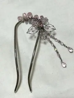 髪飾り・かんざし ピンク 花モチーフ