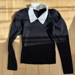 美品　INGNI ブラックニット 襟付き長袖