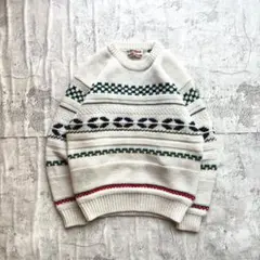 McGREGOR ニット セーター M ホワイト カジュアル 厚手 ボーダー