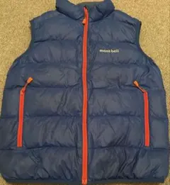 mont-bell ダウンベスト 青/赤