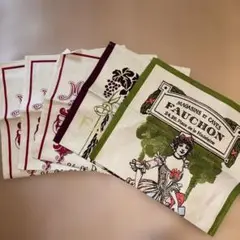 Fauchon ヴィンテージ風キッチンタオル 5枚セット