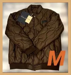 最終お値下げ❗️キルティング　中綿ブルゾン✨ノーカラー　ブラウン　メンズ　M