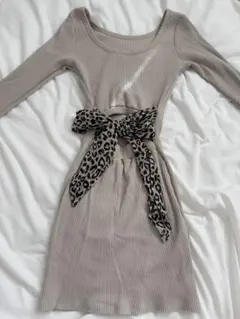 GYDA レオパードバッグリボンテレコミニワンピース