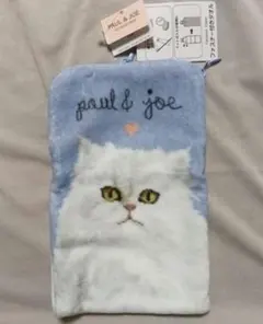新品 ポール&ジョー 猫 ジッパー付き タオル 水色のサムネイル