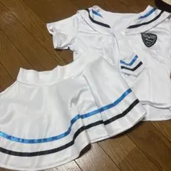 セーラー服 セット ホワイト ブルー　フリーサイズ