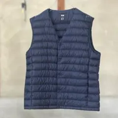 UNIQLOユニクロ/DOWNダウンベストL/メンズ/ネイビー