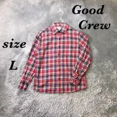 Good Crew (L) 長袖シャツ チェック柄 綿100％ レディース