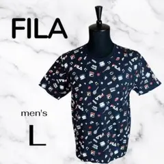 【FILA BETTY BOOP】プリントTシャツ　ロゴ　ベティ　ネイビー L