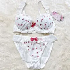 新品　ハート柄ブラジャーショーツセット C70 M