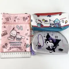 サンリオ 当りくじ サコッシュ チャーム付きペンケース ポーチ 3点セット