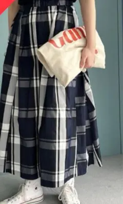 Doux archives ナイロン　チェック　ロングスカート