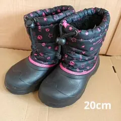 IGNIO キッズ スノーブーツ 黒 ピンク 20cm