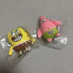 スプンジボブ　パトリック マスコット　カラビナ付き 2種セット
