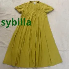 シビラ 膝丈ワンピース イエロー 辛色 パフスリーブのサムネイル