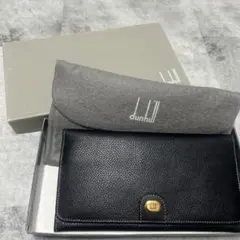 ダンヒル　dunhill 黒 レザー 長財布 箱付きのサムネイル