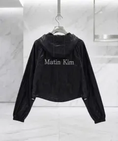 Matin Kim クロップド ナイロンジャケット ブラック 韓国ブランド