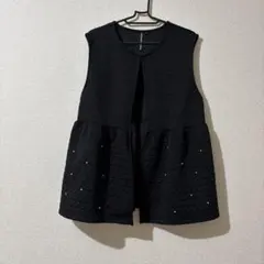 HK WORKS LONDON キルティングベスト ブラック L
