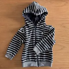 ストライプフード付きトレーナー