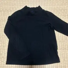 UNIQLO ブラック 長袖カットソー 130 ハイネック　リブニット