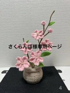 さくらんぼ様専用ページ　桜の鉢植え　あみぐるみ　毛糸フラワー　かぎ針編み