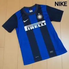 ナイキ NIKE ゲームシャツサッカーインテルユニフォーム黒青 155 キッズL