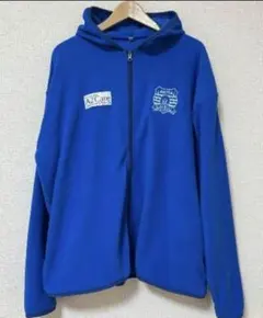 新品 ブラウブリッツ秋田 フリースパーカー ブルー フルジップ パーカー フード