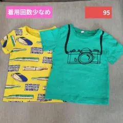 イエローとグリーンのTシャツセット 95
