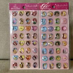 セリア　ディズニープリンセス ストーンシール 2種セット