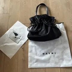 HAYNI 巾着型 トートバッグ ブラック　Mサイズのサムネイル
