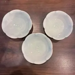 たち吉　うず潮　小鉢揃　3枚セット青白磁　輪花皿のサムネイル