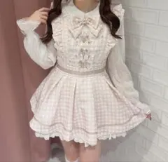 LIZLISA ギンガムツイードセットアップ ピンク