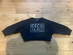 CECIL McBEE ブラック トレーナー 100