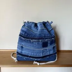 リメイクデニム 巾着バッグ