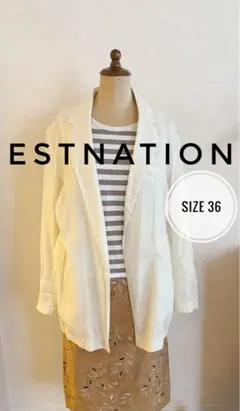 【美品】ESTNATION エストネーション シアージャケット羽織　36 綿のサムネイル
